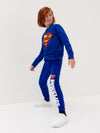 JF 2 PC Royal Blue Superman Autumn & Winter Terry Fabric Track Suit, Sweatshirt and Trouser Set TS6418A