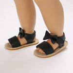 Black Color Fashion Cute Leather Bow Princess Sandals SDL7515C