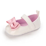 White Pink Bow Booties BTS9072B