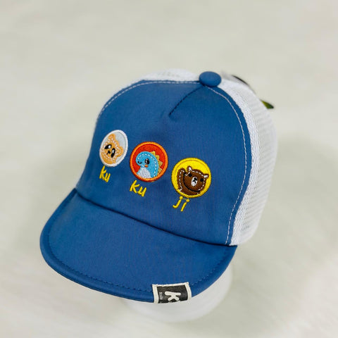 Children's Fashion White & Sliver Blue Cap CP5035C