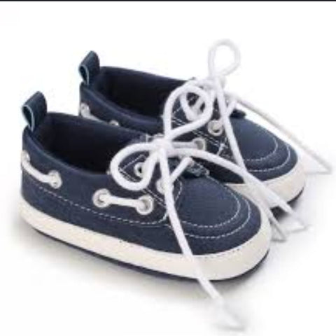 Navy Blue Baby Casual Lace Up Booties BTS9109C