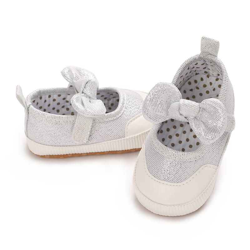 White Toddler Baby Girls Bowknot Princess Soft Sole Anti Slip Walking Booties BTS9106A