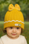 Yellow Fashion Happy Baby Knitted Warm Winter Wool Cap (6 Months -3 Years) CP5088B