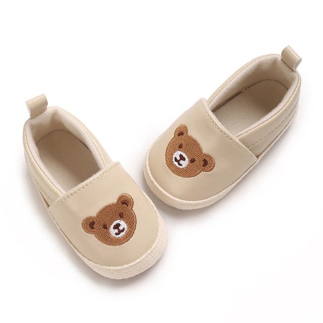 Cream Color Baby Animal Print Shoes Soft Comfortable PU Cute Bear Booties BST91112C