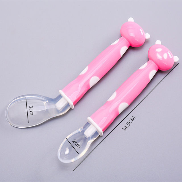 Pink Baby Soft Silicone Spoons Set FS108C