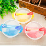 Pink Baby Suction Bowl with Heat Sensitive Spoon FS102B