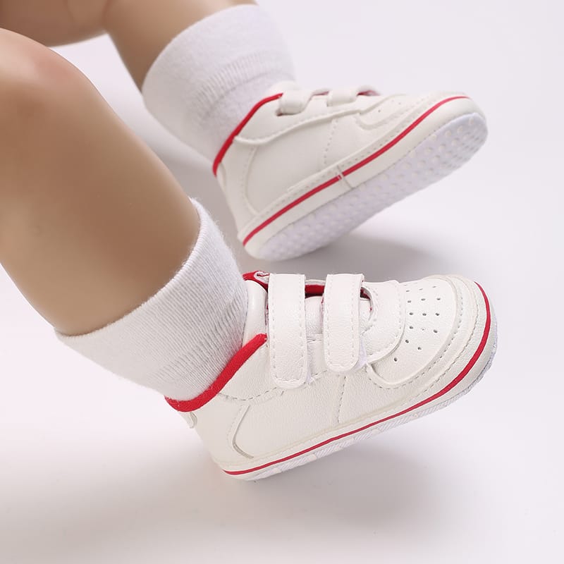 All-Season Toddler Red & White Casual Booties BTS9104B