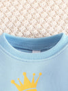 Kids 2pcs Outfit Set, Toddler Boys Girls Fashion Casual Crew Neck Sweatshirt with Pant TS6043I