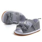 Check Style Sandal Black N White Baby Sandals SDL7533A