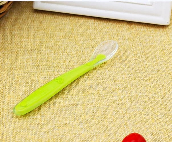 2 Pc Green Silicone Spoons Soft and Flexible Set FS106B