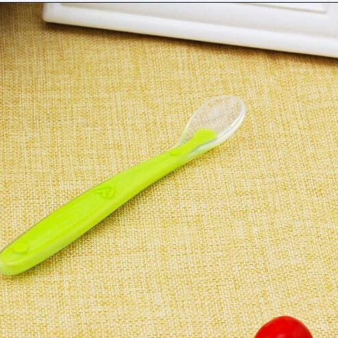 2 Pc Green Silicone Spoons Soft and Flexible Set FS106B