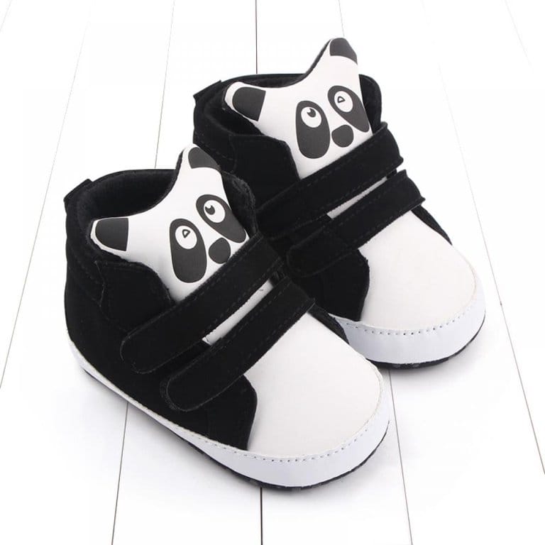 White Panda with Straps High Booties BTS9039C