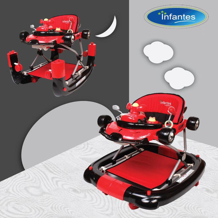 Infantes 3 in 1 Red Baby Walker & Rocker BCP1023B