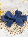 Chic Summer Girls' Outfit Set - Elegant Faux Denim Print Skirt with Bow Detail & Casual Top, Machine Washable, Perfect for Outdoor FD6122A