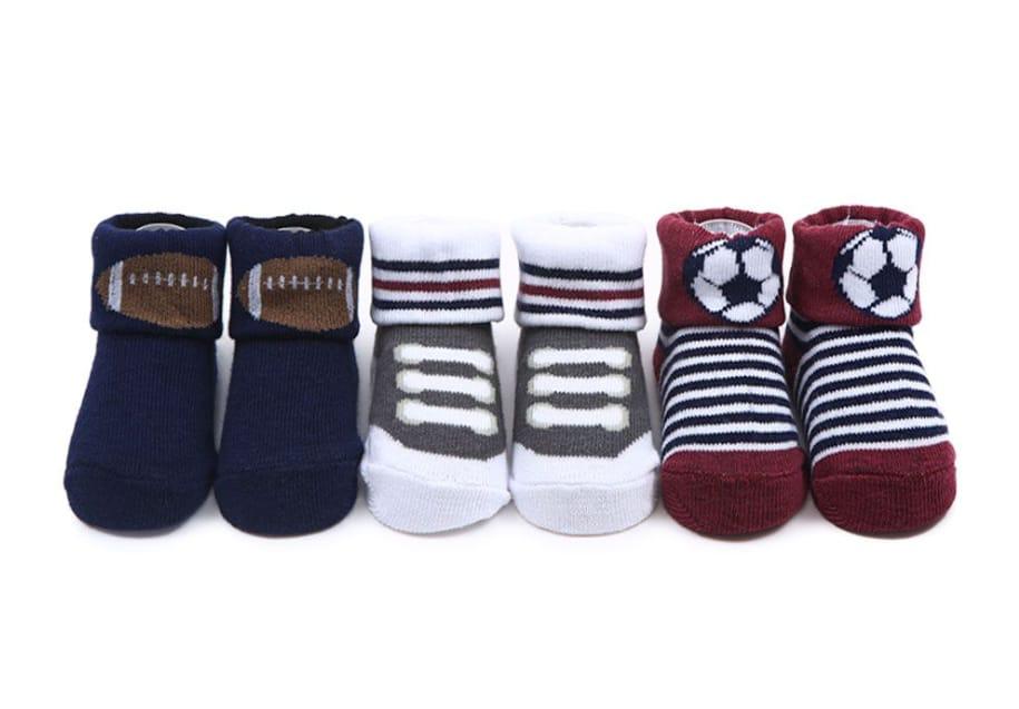 BF Maroon & Blue Pack of 3 Socks SK3004B