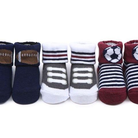 BF Maroon & Blue Pack of 3 Socks SK3004B