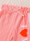 Spring and Autumn Style Infant and Toddler Baby Girl Round Neck Letter Print Long Sleeve Triangle Ha Shirt and Pants Casual Two-Piece Set Targeted Development BS6140E