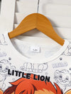 European and American Popular Lion Print Short Sleeve + Lion Print Long Pants Set, Perfect for Outdoor TS6038B