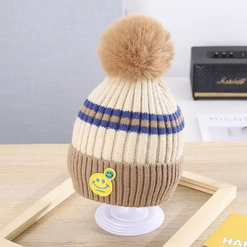 Brown Warm Hat with Fleece Lining Warm Cap CP5074F