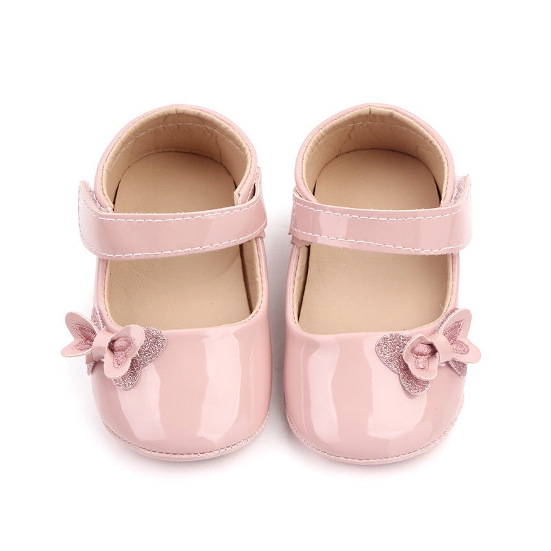 Pink Baby Girls PU Princess Soft Baby First Walker Shoes SH7112B