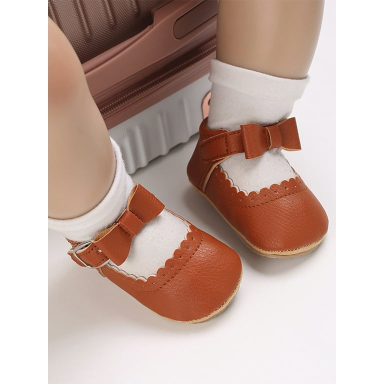 Baby Girls Brown Bow Buckle Comfortable Shoes SH7098C