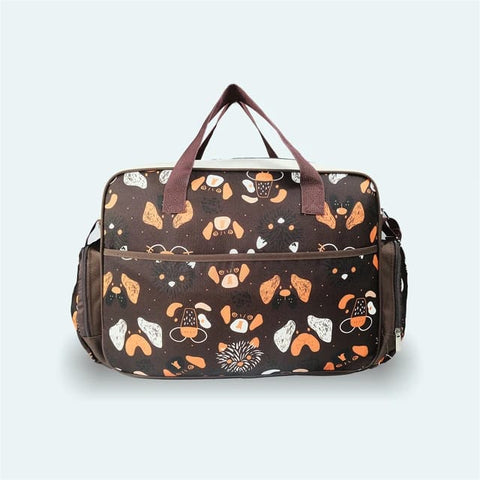 Brown Large Capacity Lightweight Mom Waterproof Diaper Bag BG5554A