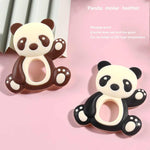 Brown Ecofriendly Silicone Rubber Panda Cartoon Teether BCP1007B