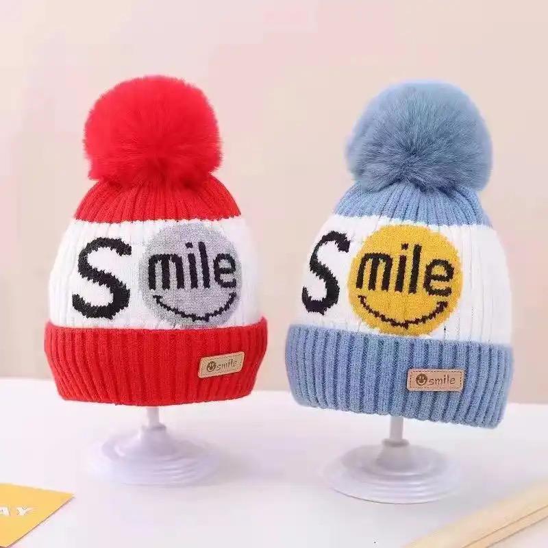 Red Winter Warm Hat Smile Knitting Hat Cap CP5003B