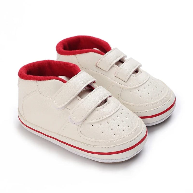 All-Season Toddler Red & White Casual Booties BTS9104B