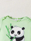 Newborn Baby Boy and Girl Spring/Autumn Panda Print Short Sleeve Top with Pants and Hat Thin Outdoor Three-Piece Set, Perfect for Outdoor BS6048A