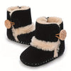 Black Cute Comfortable Baby Warm Shoes SH7149A