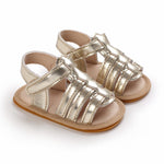 Baby Minimalist Hook-and-loop Fastener Strap Golden Sandals SDL7518C