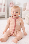 2pcs Adorable Baby Cotton Rompers Set - Grey & Pink BS6430D