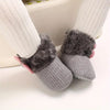 Gray Girls' Winter Snow Boots - Slip-On Ankle-High Cold Weather Shoes with Soft Fabric Sole, Warm Toddler Shoes SH7171A