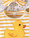 Casual Crew Neck Long Sleeve Knitted Fabric Cartoon Pattern Net Dress for Girls FD6104F