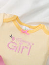 5pcs Baby's Comfy Cotton Triangle Bodysuit, Flower & Polka Dots Pattern & Embroidery Casual Short Sleeve Romper, Toddler & Infant Girl's Outdoor Clothes For Summer, As Gift BS6098H