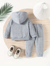 2pcs Boys' Spring/Autumn Fashion Simple Sport Letter Pattern Hoodie and Long Pants Set, Perfect for Outdoor TS6038E