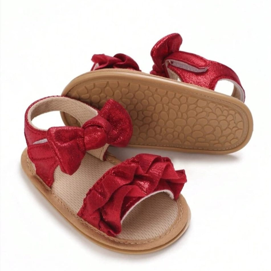 Baby Girl Maroon Glitter Sandals SDL7522A