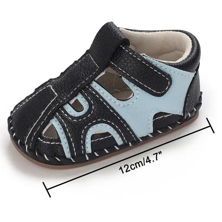 Sky Blue & Black Sandals SDL7503A