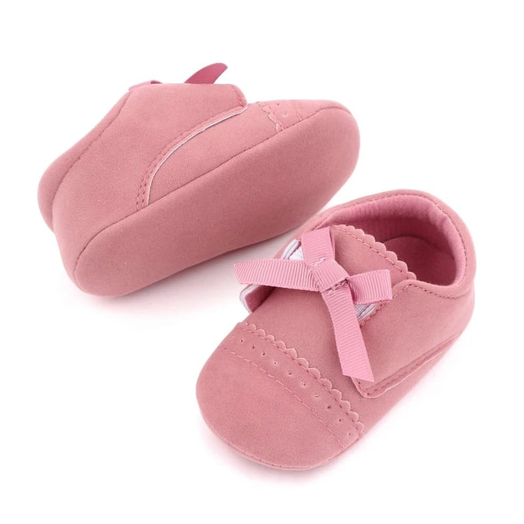 Pink Ribbon Tie Soft Sole Booties BTS9008B