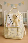 Cream Diaper Bag for Mother Travel - Baby Bear Diaper Backpack Bag BG5548B