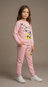 Pink Baby Girl Cute Sequence Butterfly Fashionable Long Sleeve Sports Sweatshirts + Trouser Winter Clothes Set Outdoor Wear TS6412A