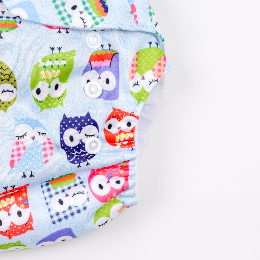 Sky Blue Owl Reusable Baby Infant Nappy Cloth Diaper BCP1017I