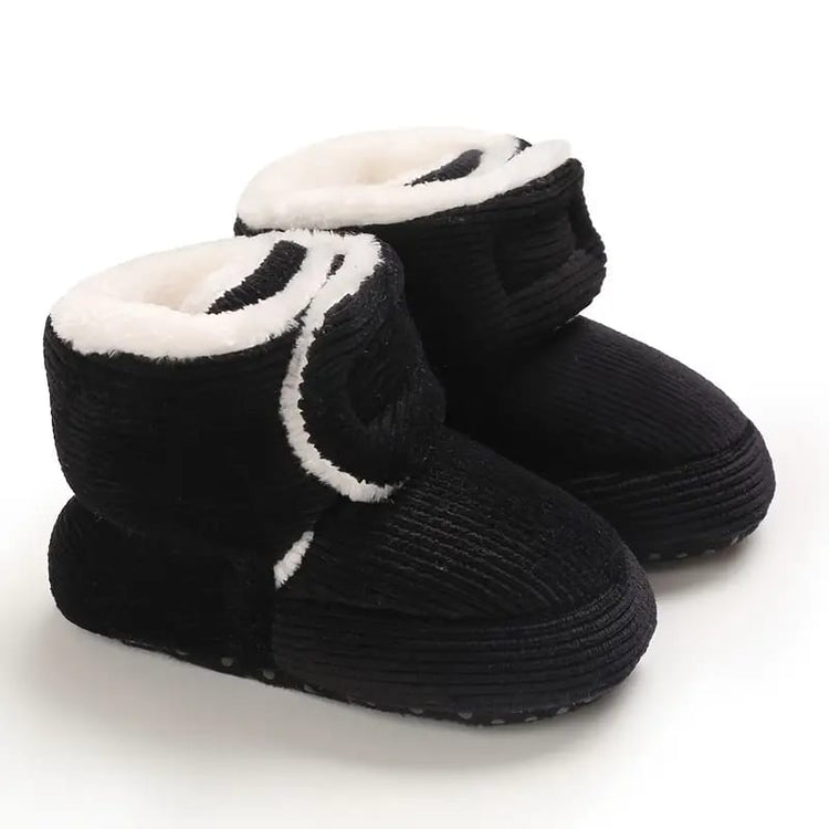 Black Baby Comfortable Corduroy Warm Shoes SH7131A