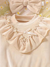 Cute Baby Girl Outfit with a Bow And Split Pants, for Outdoor FD6129F