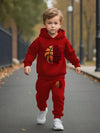 2pcs Boys' Spring/Autumn Fashion Minimalist Sporty Digital Letter Pattern Hoodie and Long Pants Set, Perfect for Outdoor TS6099E