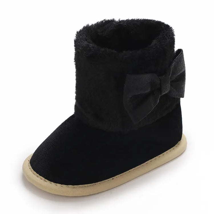 Black Baby Girls High-top Warm Winter Shoes SH7126A