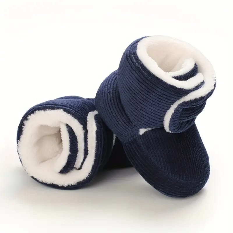 Navy Blue Baby Comfortable Corduroy Warm Shoes SH7131B