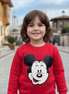 JF 2 PC Red Micky Autumn & Winter Terry Fabric Track Suit, Sweatshirt and Trouser Set TS6418D