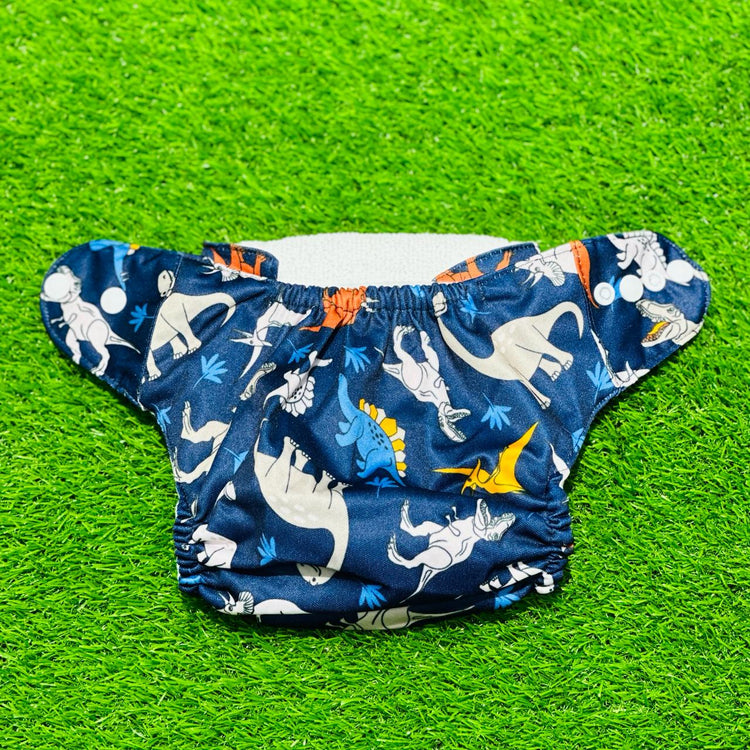 Navy Blue Dino Reusable Baby Infant Nappy Cloth Diaper BCP1017J